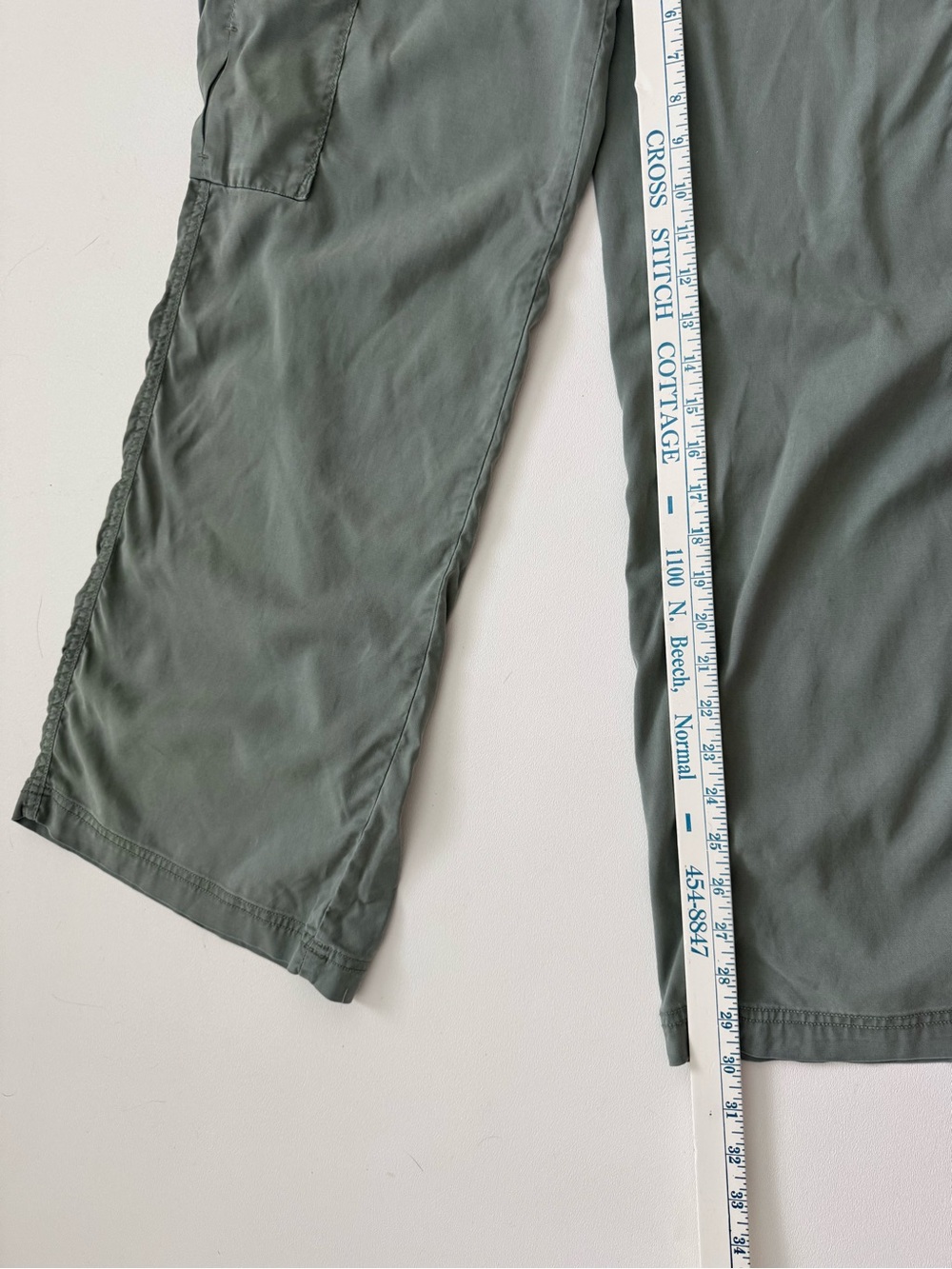 American Eagle Cargo Pants Size 6 Sage Green Wide Leg Y2K Stretch Utility - Picture 6 of 9